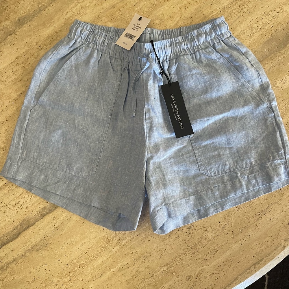 NWT Saks Fifth Avenue linen blend shorts